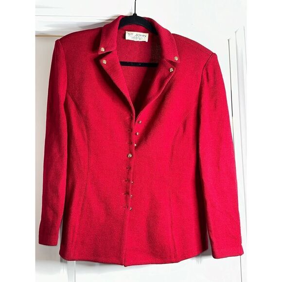Red Knit St John Jacket - Picture 1 of 8